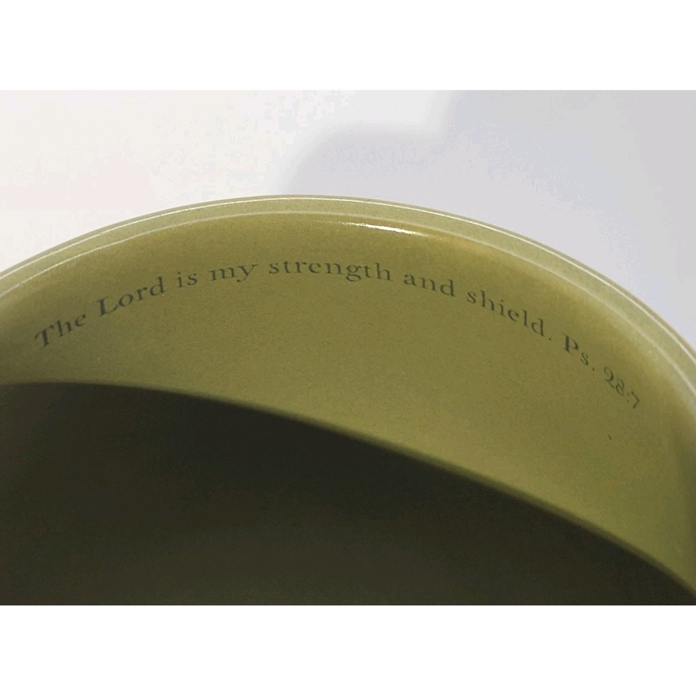 DaySpring Stoneware Coffee Mug Olive Green Inspirational Strength Scripture 14oz - Picture 4 of 9